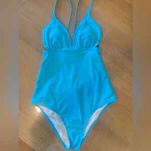 Cupshe turquoise small one piece adjustable straps NWT